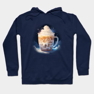 Beautiful ornate latte semi surreal design in a snowy landscape Hoodie